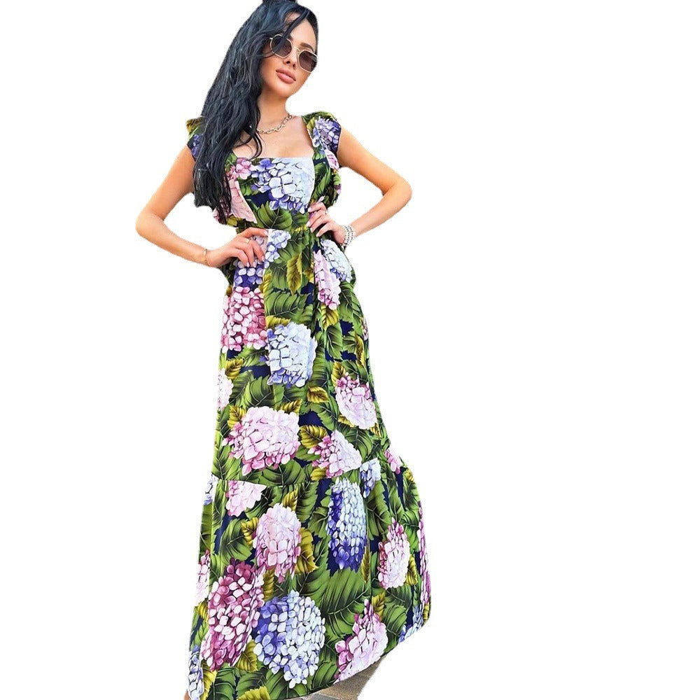 Summer Flower Printed Long Dress