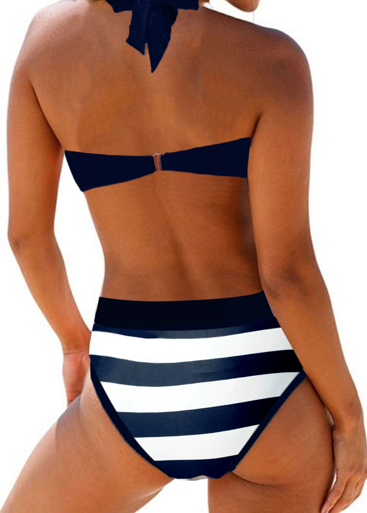 New European American Women's Striped Split Bikini Swimwear