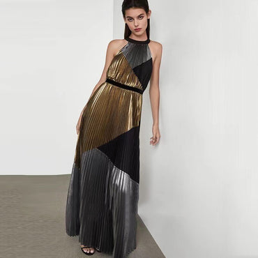 Fashion women pleated long dress