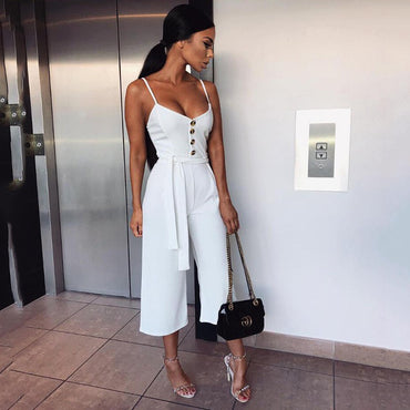 Casual wide leg pant jumpsuit