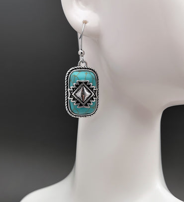 European and American National Shield Vintage Earrings