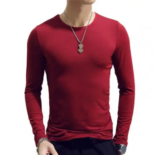 Casual O-neck Long Sleeve Slim Top