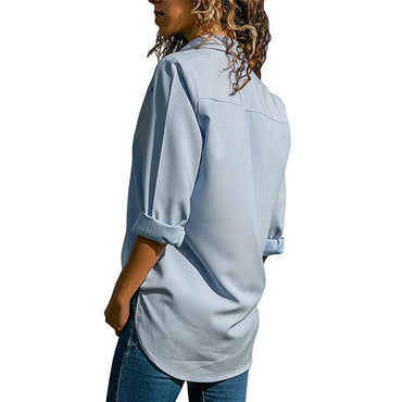 Long sleeve collar ladies shirt