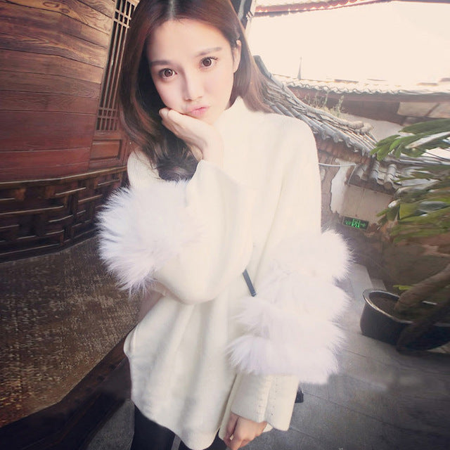 Women Oversized Fur Sweater