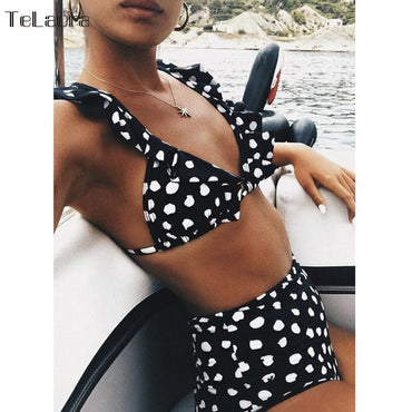 Polka dot  two piece beach wear