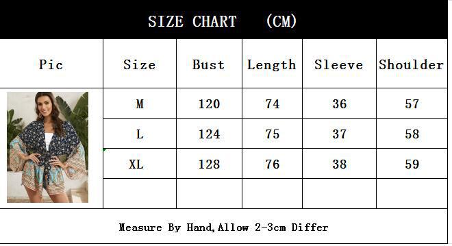 Three Quarter Sleeve Short Bohemian Kimono