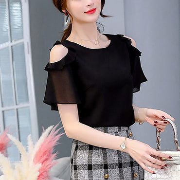 Causal off shoulder o neck blouse