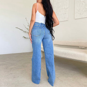 Women's casual high waist jeans