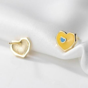 S925 silver love cute earrings