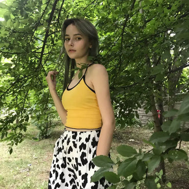 Women halter backless tank crop top