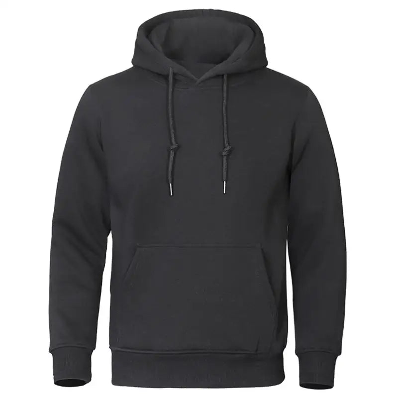 Winter Solid Color Men’s Fleece Hoodie Sweatshirt
