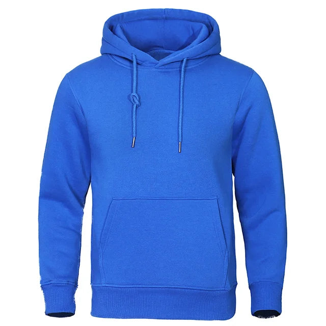 Men's Winter Fleece Hoodie Sweatshirt – Warm Solid Color Casual Pullover