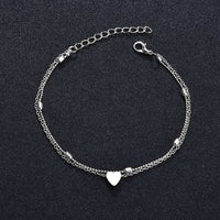 Double layered anklet chain for women