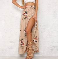 Bohemian style irregular split beach summer skirt