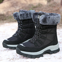 Women's winter plush warm cotton shoes, snow boots, high top cotton shoes