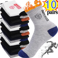 Breathable Cotton Crew Socks - Pack of 10 Pairs