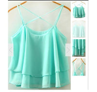 Women Chiffon Summer Casual Tank Tops