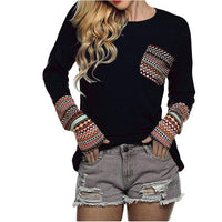 Long sleeve O-neck casual T-shirts