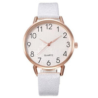 Simple Number Dial Leather Strap Ladies Watches