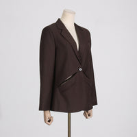 Coffee color Office Suit For Women