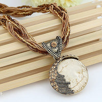 Popular Fashion Bohemian Turquoise Handwoven Necklace Pendant for Women