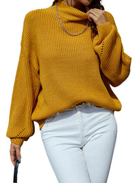 Half Turtleneck Solid Color Knit Sweater