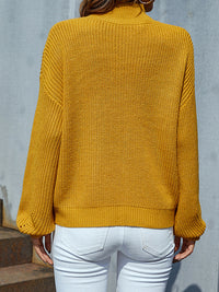 Half Turtleneck Solid Color Knit Sweater