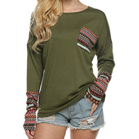 Long sleeve O-neck casual T-shirts