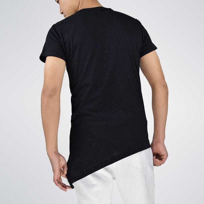 Button neck  long cut tshirt