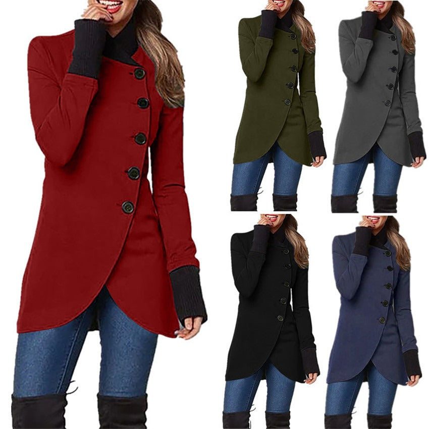 Solid color split long sleeved jacket