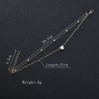 Double layered anklet chain for women