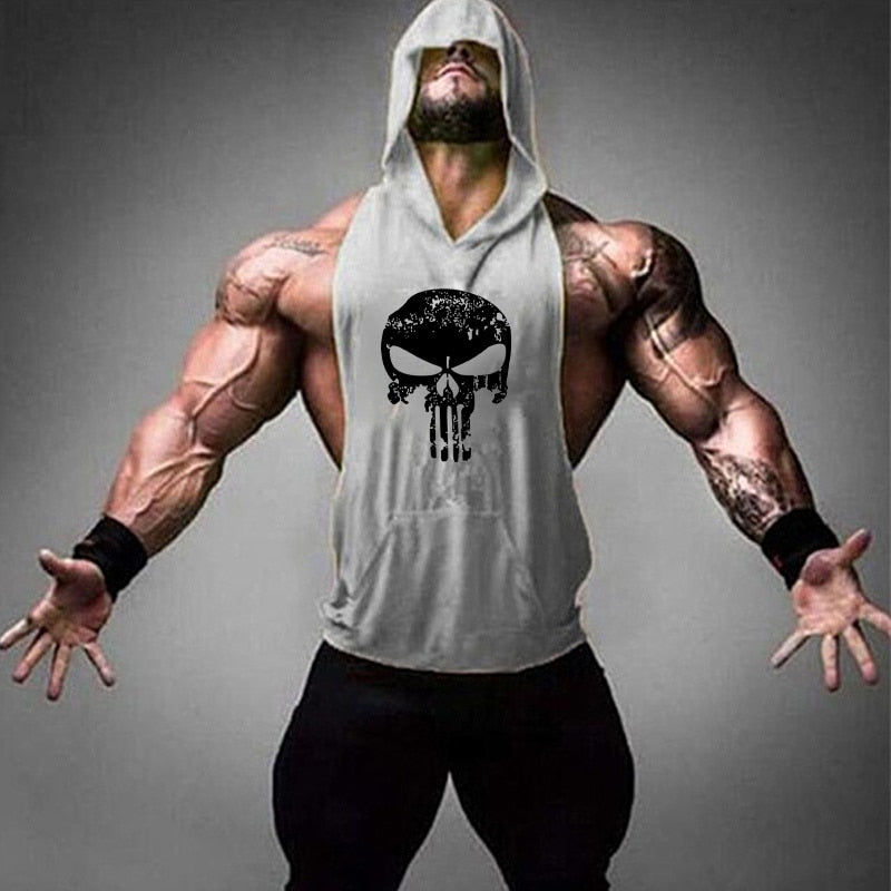 Skull Bodybuilding Stringer Tank Tops for Men