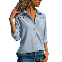 Long sleeve collar ladies shirt