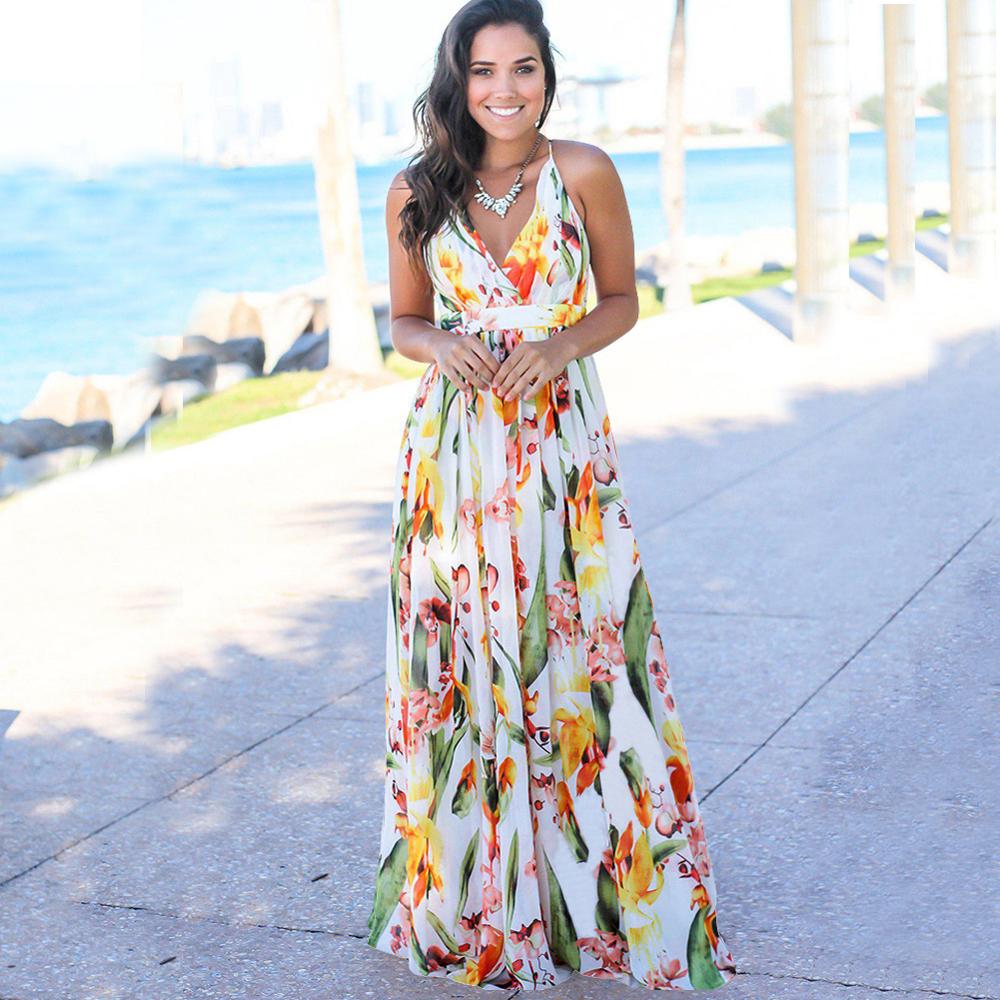 Women's Boho Floral Long Dress