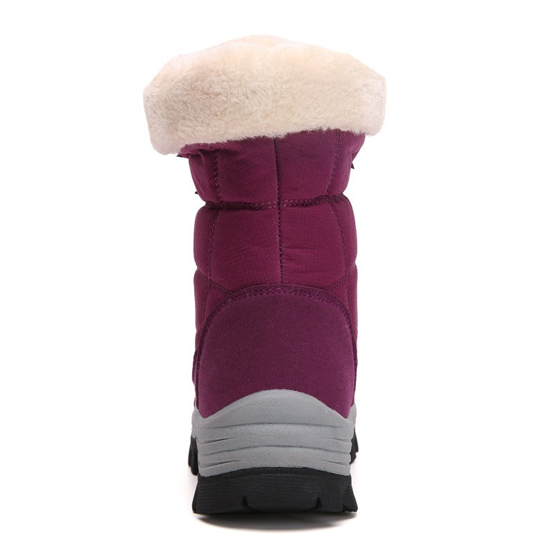 Women's winter plush warm cotton shoes, snow boots, high top cotton shoes