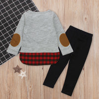 Winter Girls Clothes Deer Printed T-shirts+Long Pants