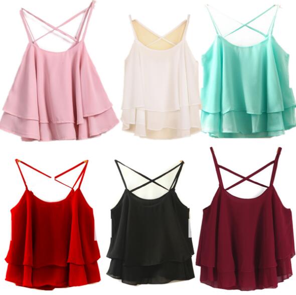 Women Chiffon Summer Casual Tank Tops