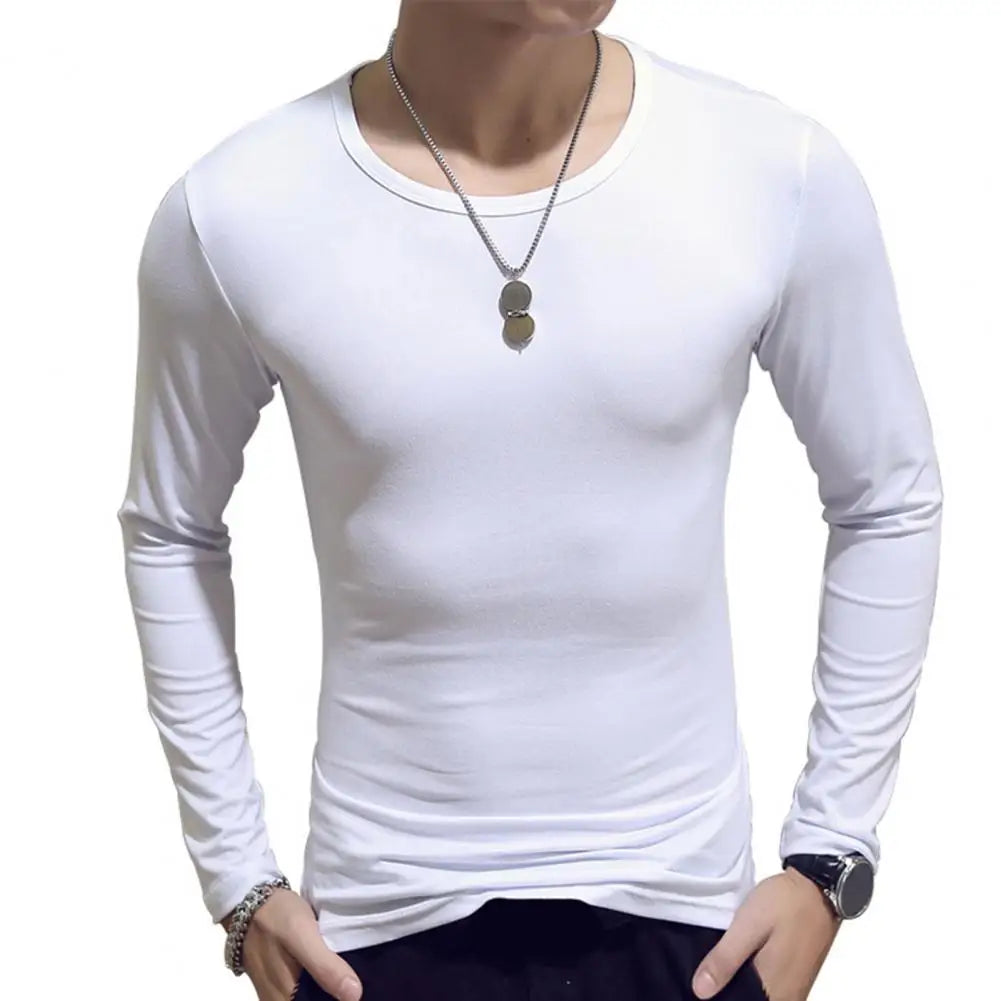 Casual O-neck Long Sleeve Slim Top