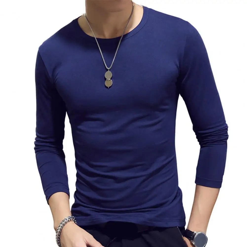 Casual O-neck Long Sleeve Slim Top