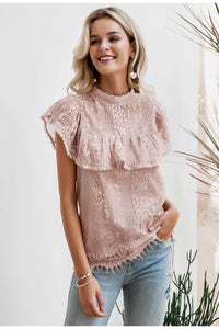 O neck lace women blouse