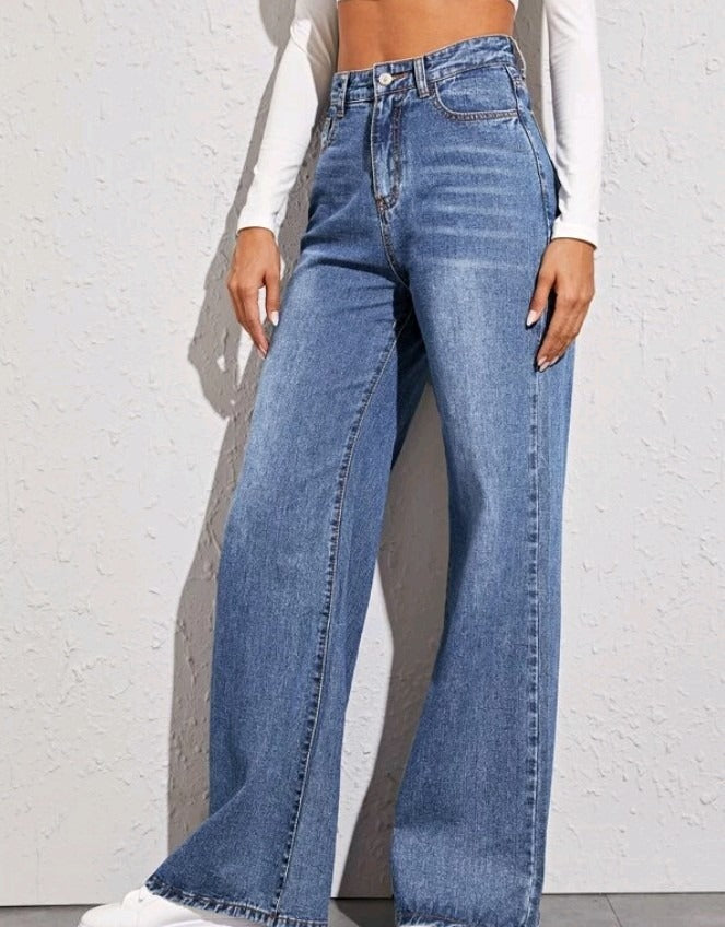 High Waist Loose Jeans For Women