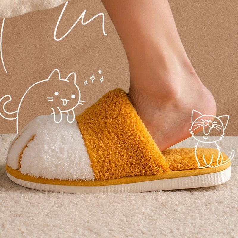 Winter Warm Fur Slippers for indoor