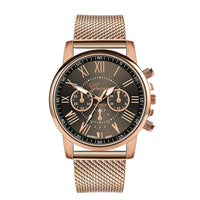 Stainless steel round dial ladies watch