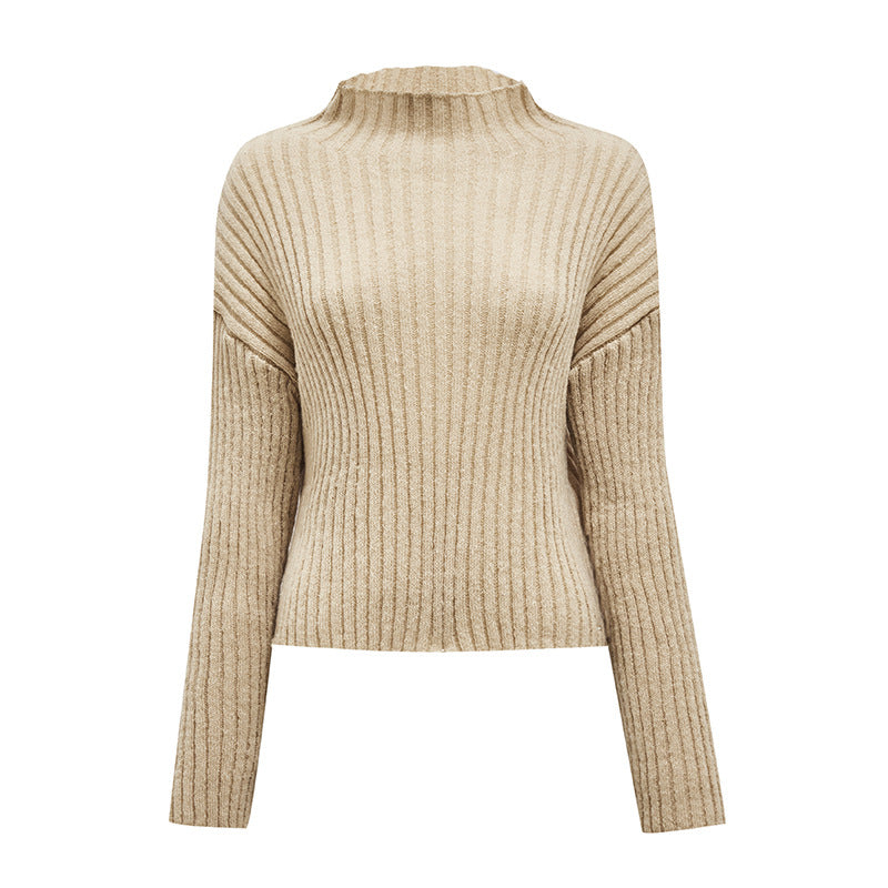 Half Turtleneck Solid Color Sweater