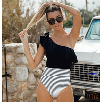 One shoulder swim dress