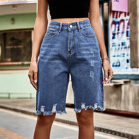 Women's blue denim shorts