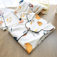 Cute cat print cotton skin friendly sleepwear