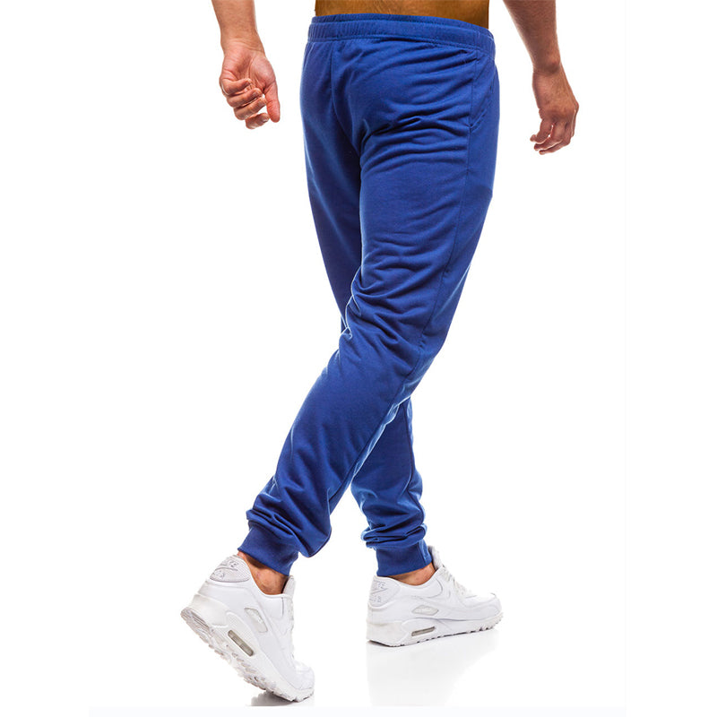 Men joggers elastic waist long trousers