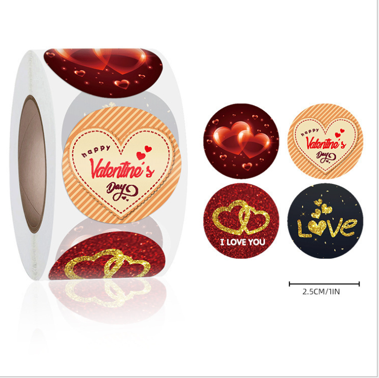 500pcs/roll Valentines Gift Bags Stickers