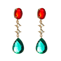 Alloy Inlaid Glass Diamond Long Earrings